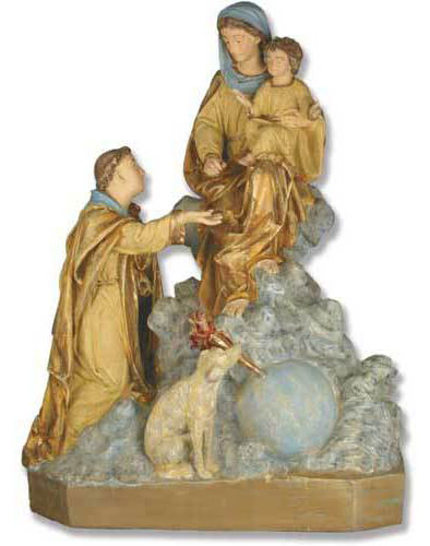 Saint Dominic, Mother, Child, Dog 36" Statue